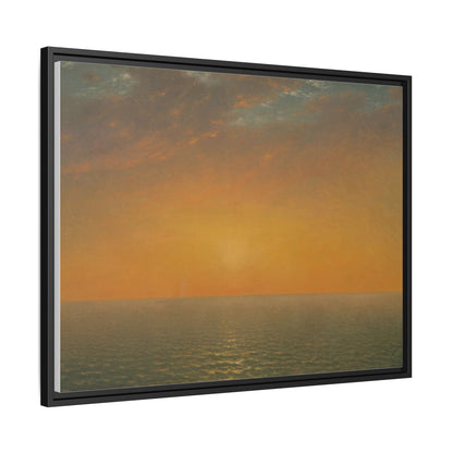 John Frederick Kensett : Sunset on the Sea (1872) - Museum Collection - Framed Canvas Print