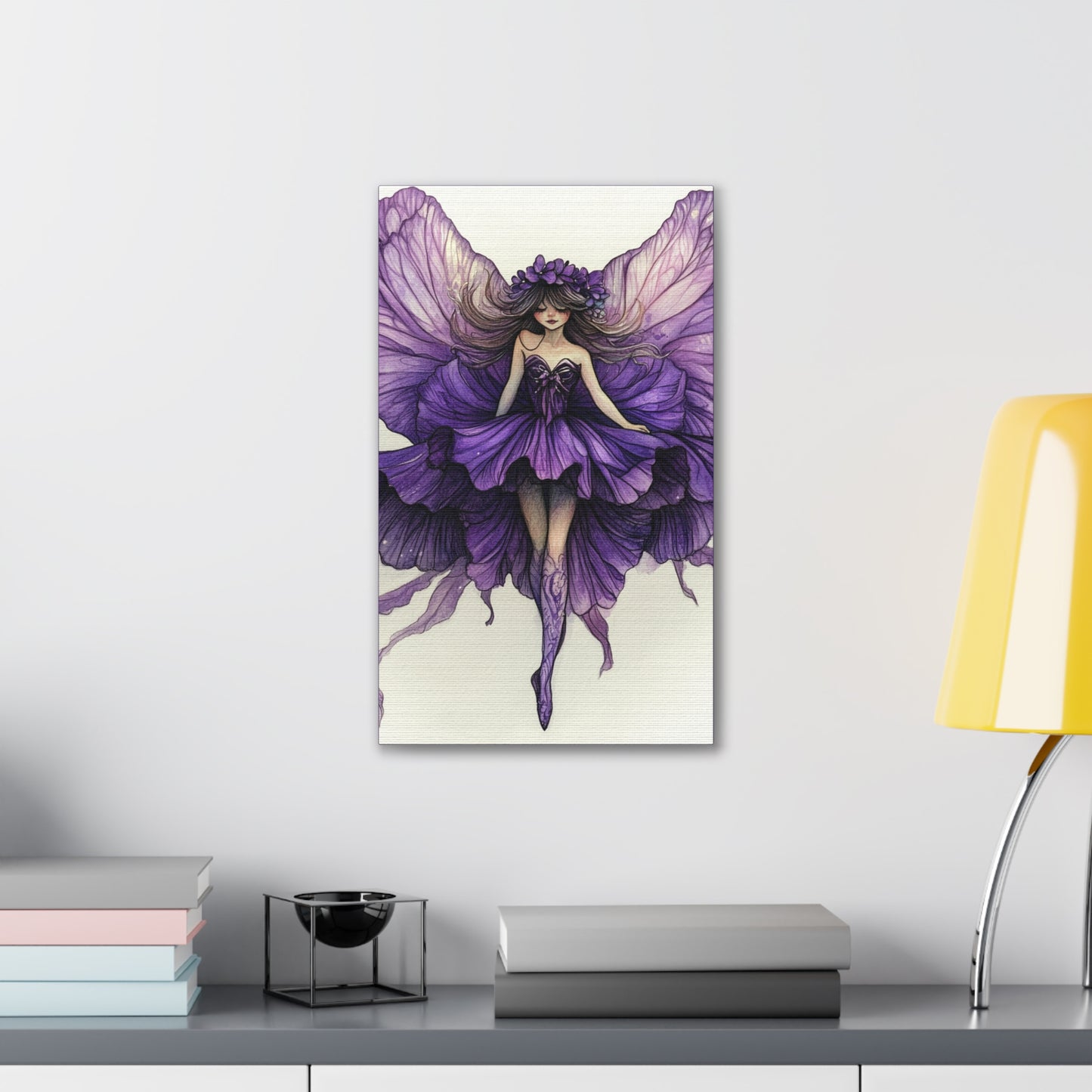 A Violet Affair - Fairies & Flowers Collection - Wall Art - on Canvas