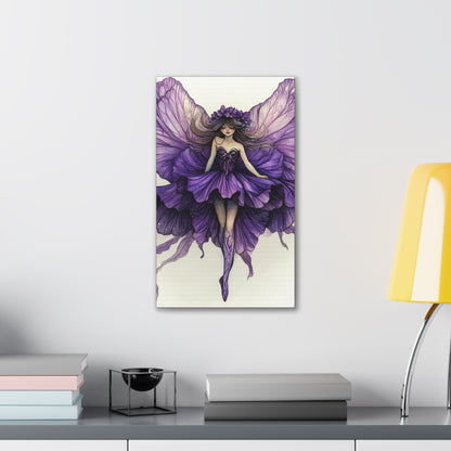 A Violet Affair - Fairies & Flowers Collection - Wall Art - on Canvas
