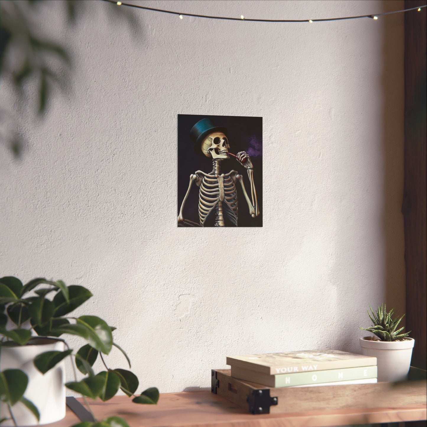 Dapper Skeleton Portrait Poster - Gothic Posters - Vertical Poster - Perfect for Halloween Party Décor