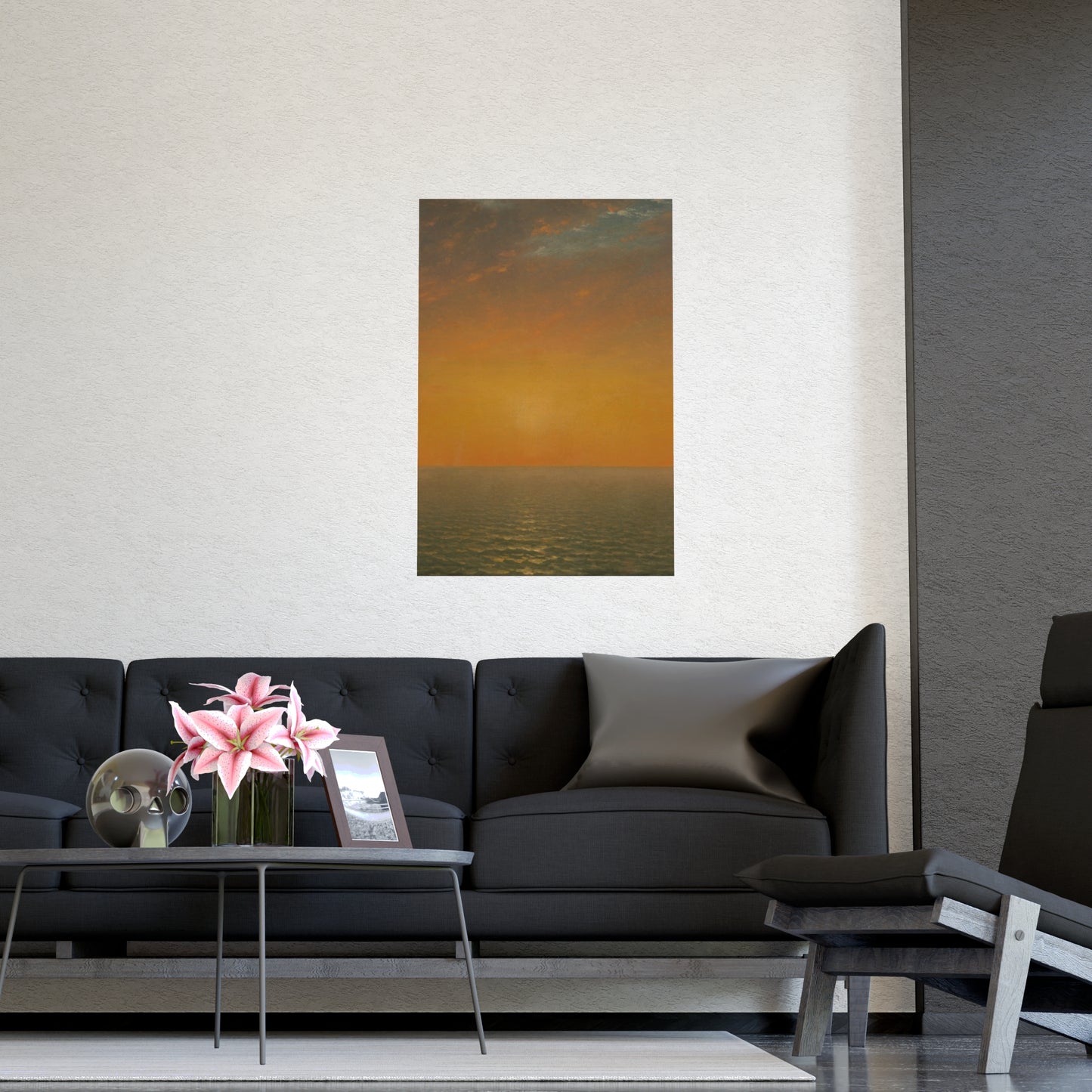 John Frederick Kensett : Sunset on the Sea (1872) - Museum Collection - Fine Art Print