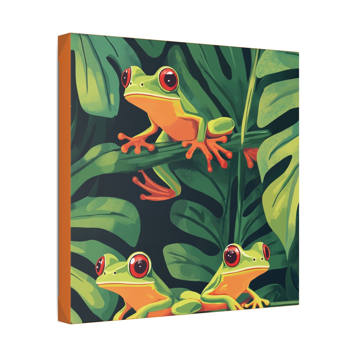 Tree Frog Trio - Garden Friends Series - Fine Art Print on Canvas