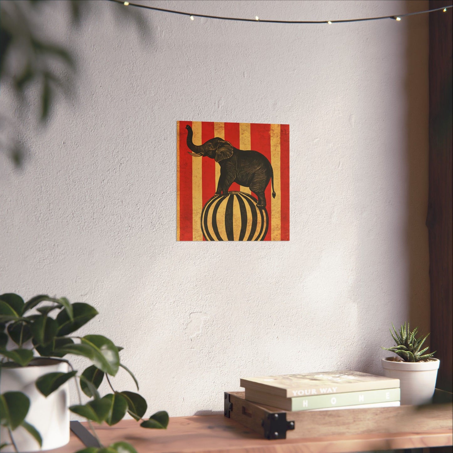 Vintage Circus Elephant Poster - Matte Fine Art Print - Wall Art for Bedroom or Nursery