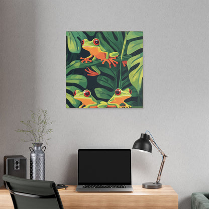 Tree Frog Trio - Garden Friends Series - Fine Art Print on Canvas