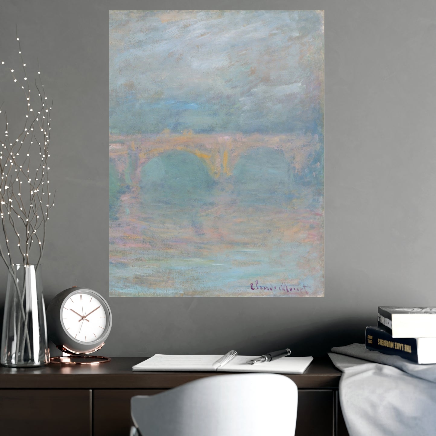 Waterloo Bridge London at Sunset - Monet Fine Art Poster