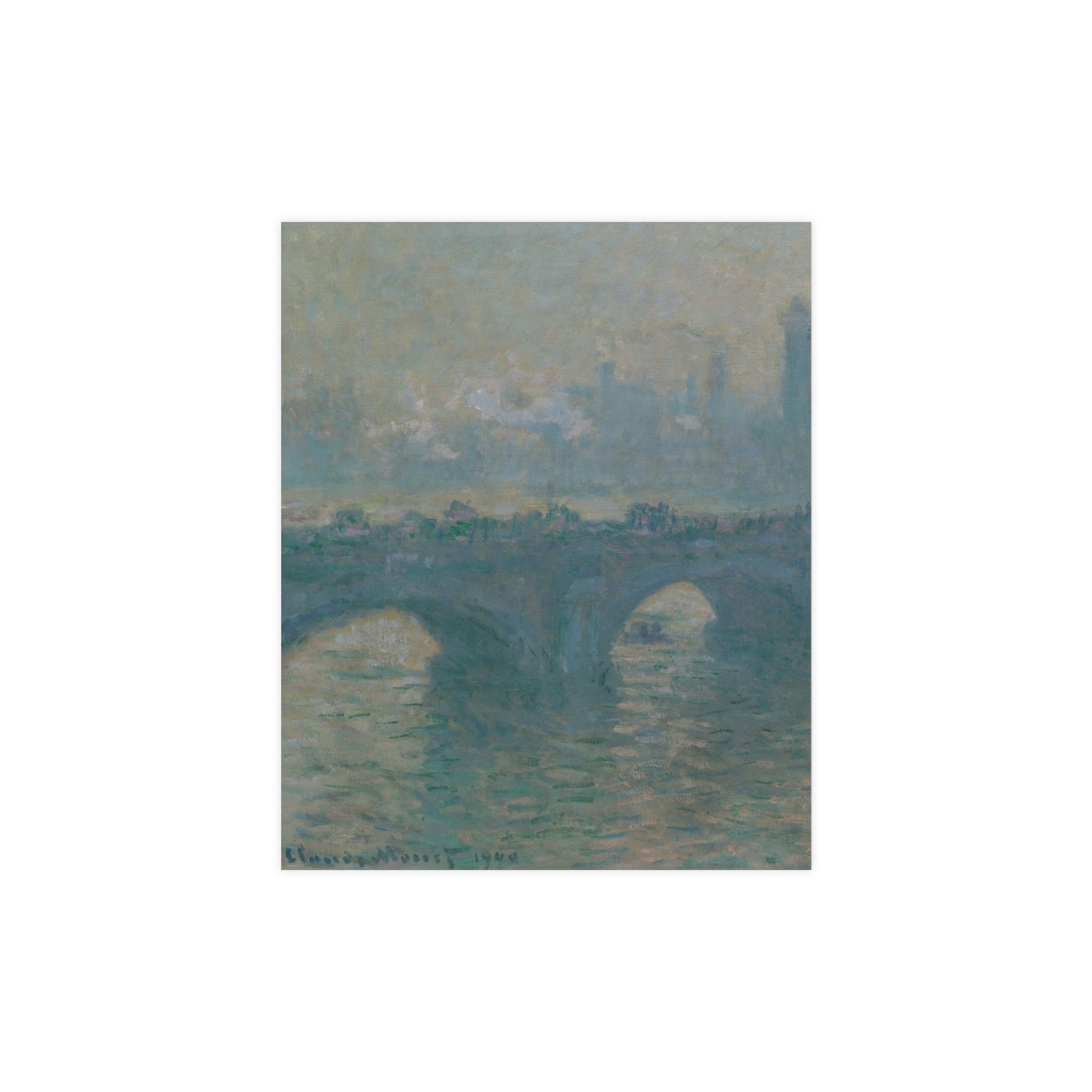 Waterloo Bridge Gray Weather - Monet Fine Art Poster
