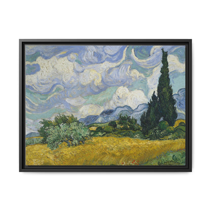 Van Gogh - Wheat Field with Cypresses - Museum Collection - Framed Canvas Print