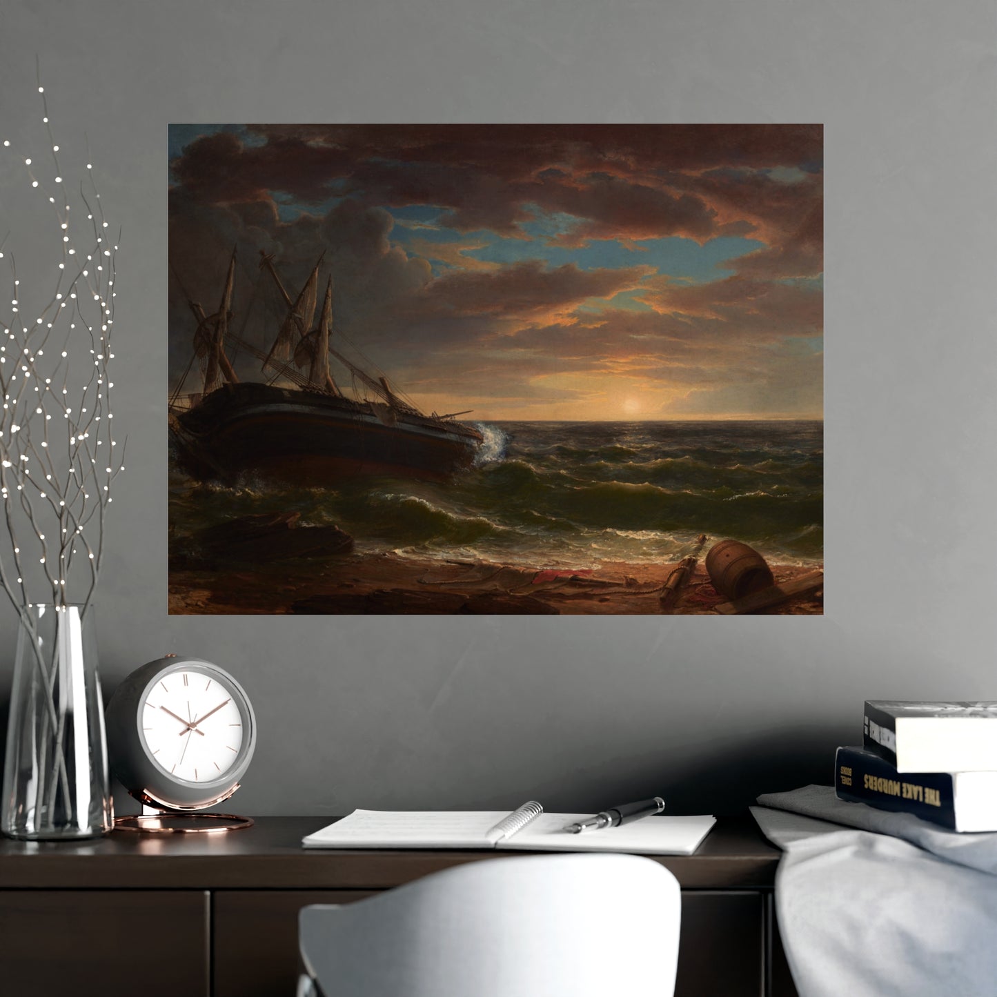 The Stranded Ship - Maritime Drama Fine Art Poster