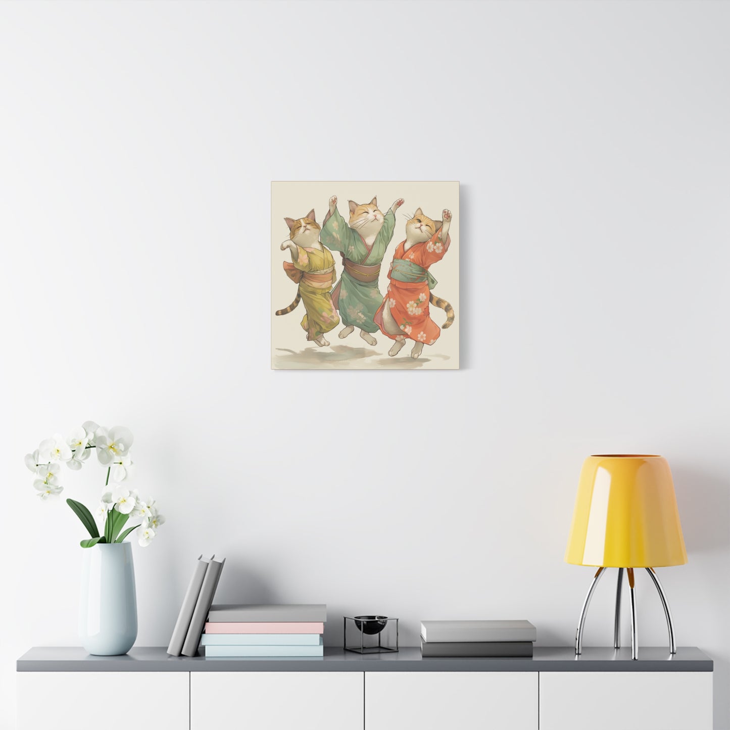Cheery Cats Prancing - Wall Art Canvas - Home Décor