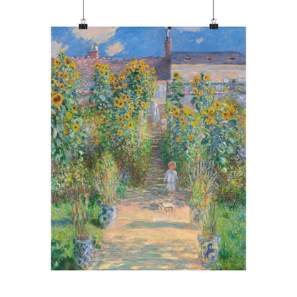 Monet - Garden at Vétheuil Sunflower Fine Art Print