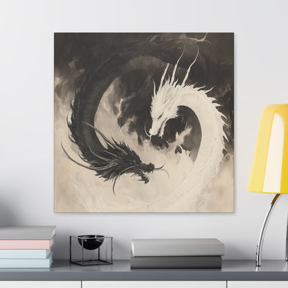Yin & Yang - Dragon Art Collection -  Fine Art Print on Canvas