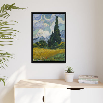 Van Gogh - Wheat Field with Cypresses - Museum Collection - Framed Canvas Print