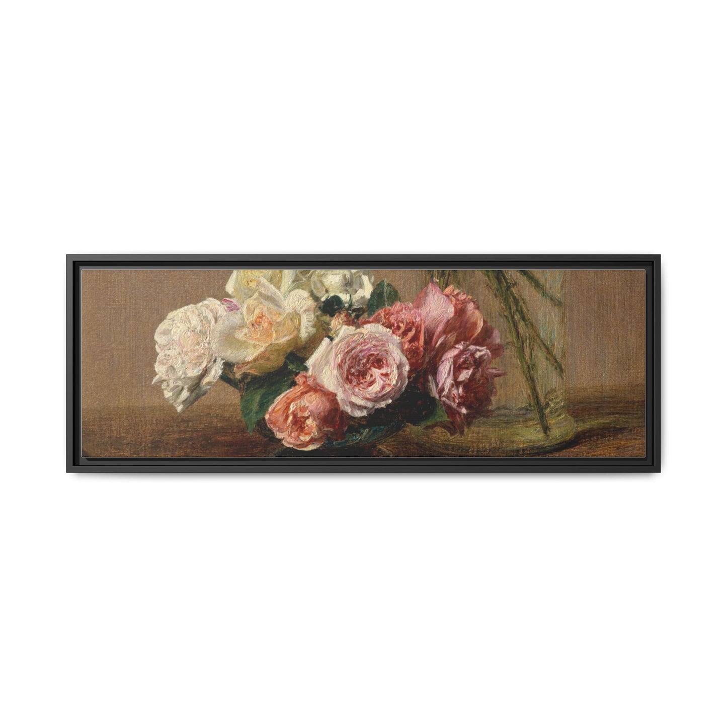 Henri Fantin-Latour : Roses and Lilies (1888) - Giclee Fine Art Print - Museum Collection Framed Canvas Print