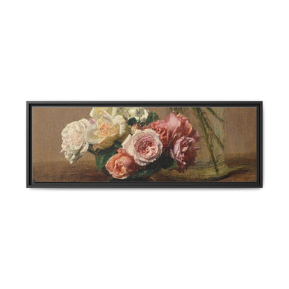 Henri Fantin-Latour : Roses and Lilies (1888) - Giclee Fine Art Print - Museum Collection Framed Canvas Print