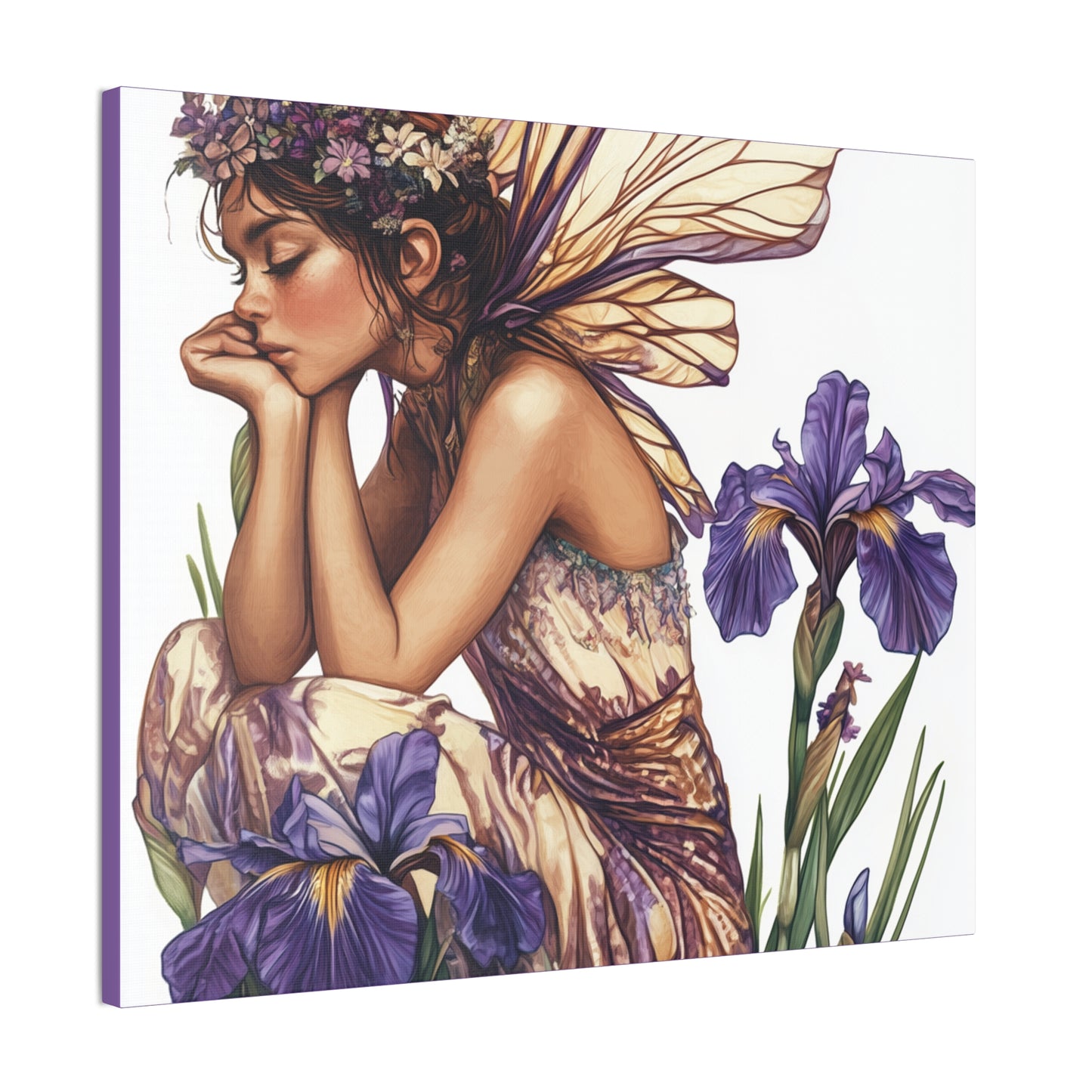 Iris You Were Here - Flowers & Fairies Collection - Fine Art Print on Canvas