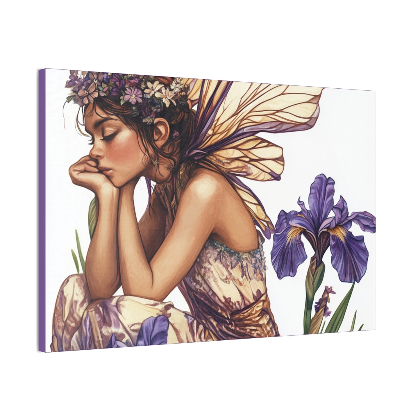 Iris You Were Here - Flowers & Fairies Collection - Fine Art Print on Canvas