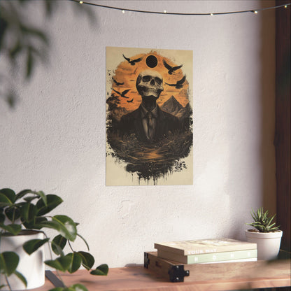 Mystic Black Sun Skull Gothic Poster - Dark Art - Fine Art Prints - Wall Art