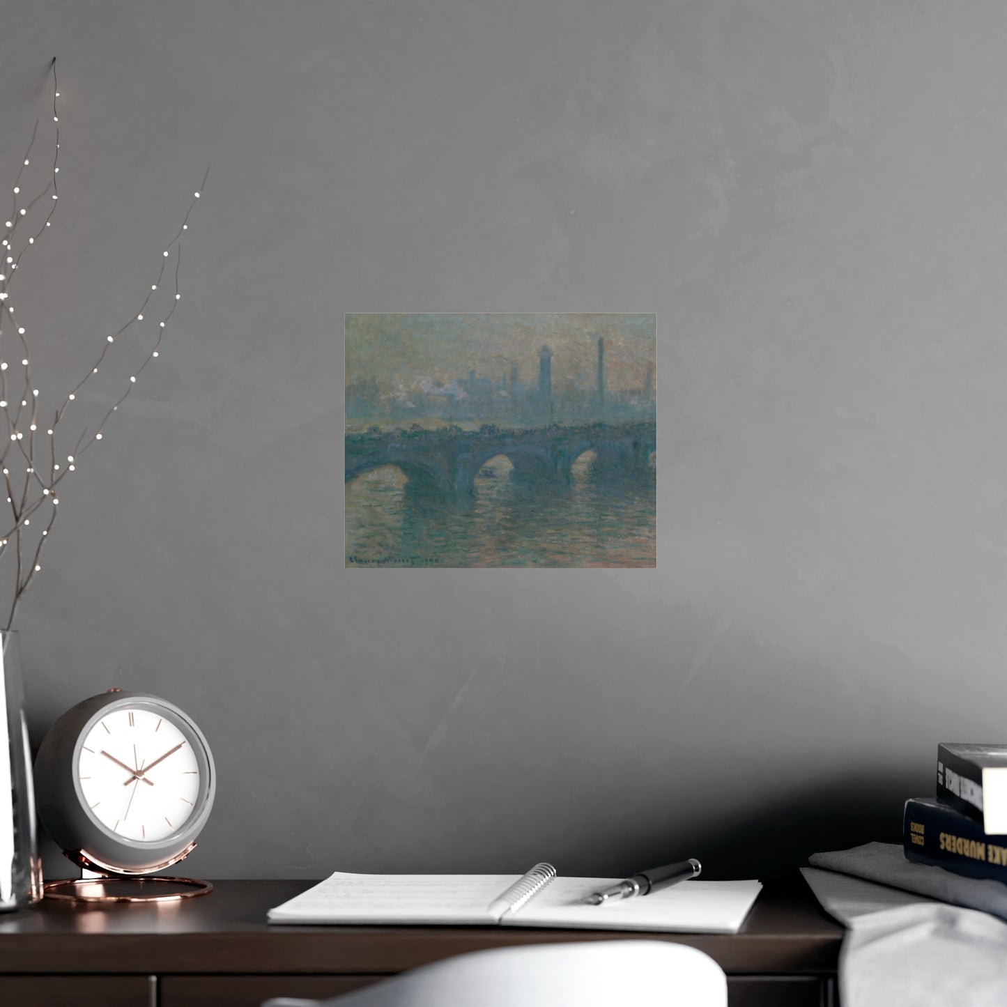 Waterloo Bridge Gray Weather - Monet Fine Art Poster