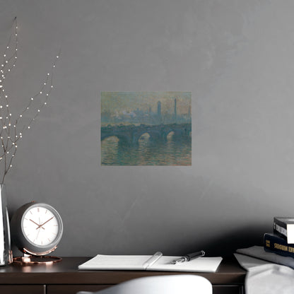 Waterloo Bridge Gray Weather - Monet Fine Art Poster