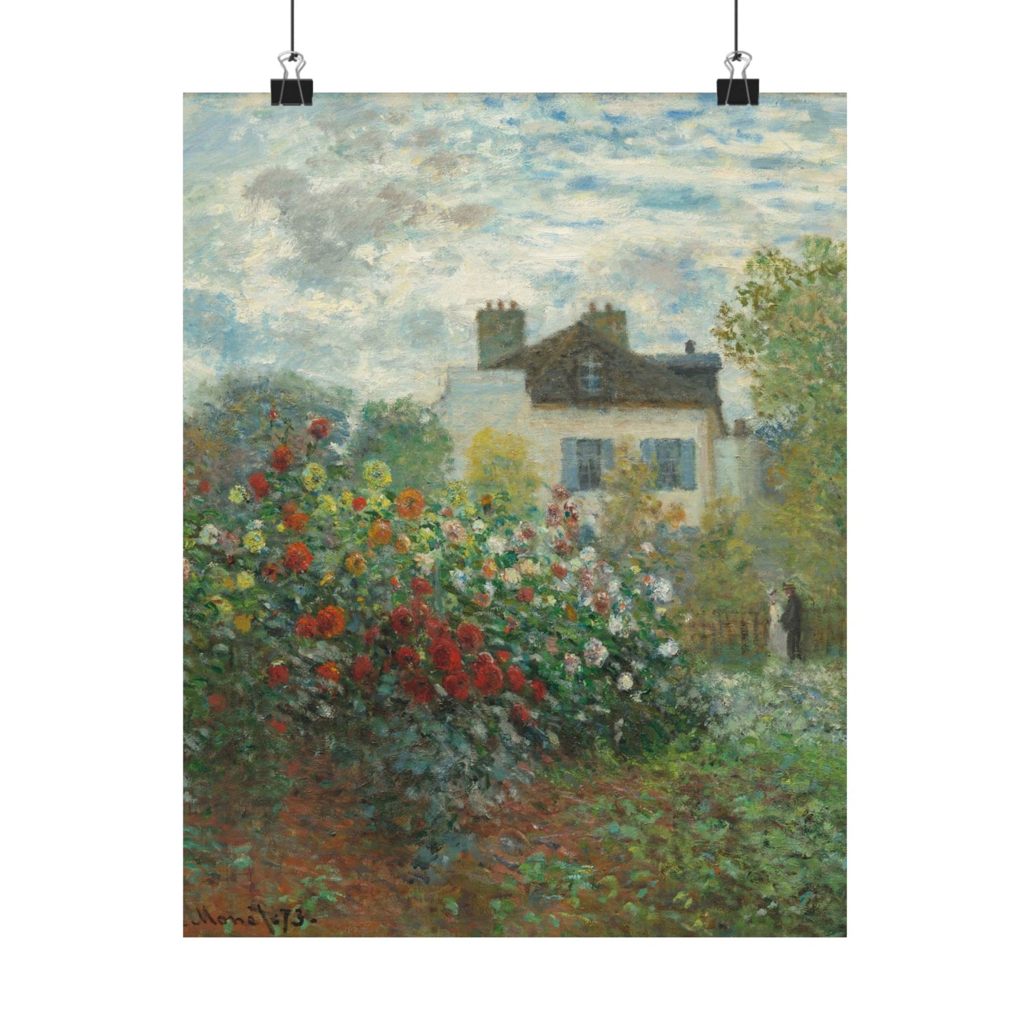 Monet - Artist's Garden at Argenteuil Fine Art Print