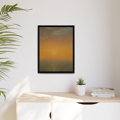 John Frederick Kensett : Sunset on the Sea (1872) - Museum Collection - Framed Canvas Print