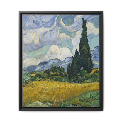 Van Gogh - Wheat Field with Cypresses - Museum Collection - Framed Canvas Print