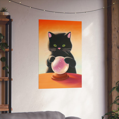 Fortune Telling Cat - Fine Art Print - Whimsical Animals - Posters - Art for Cat Lovers - Wall Art