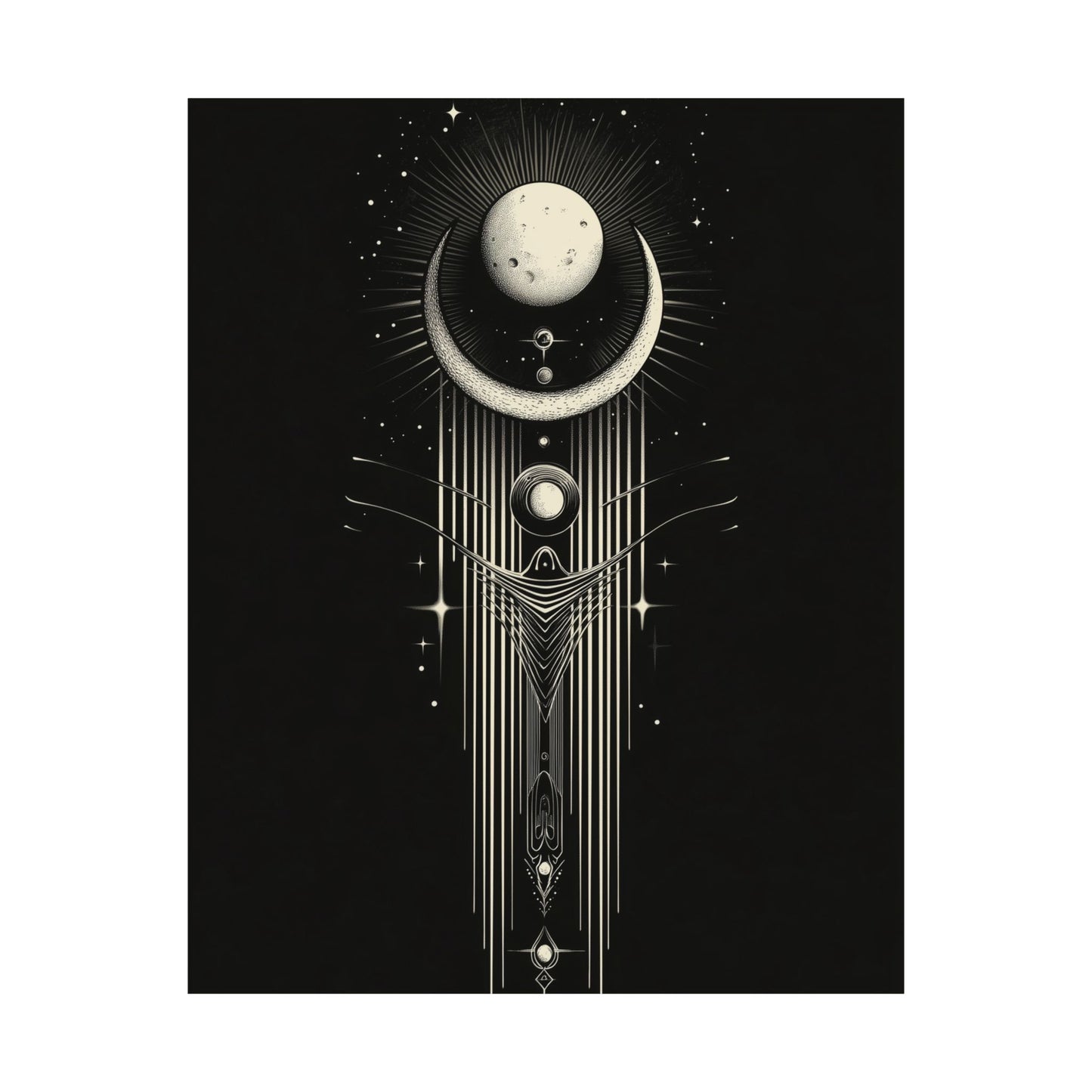 Guided by the Moon - Fine Art Print - Cosmic Poster - Celestial Wall Art - Astronomy Lovers - Space - Ethereal