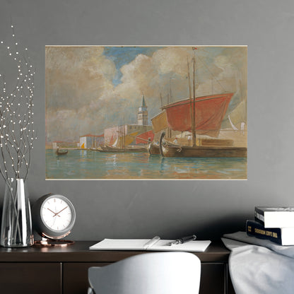 Shipping Along the Molo Venice - Canaletto Fine Art Poster