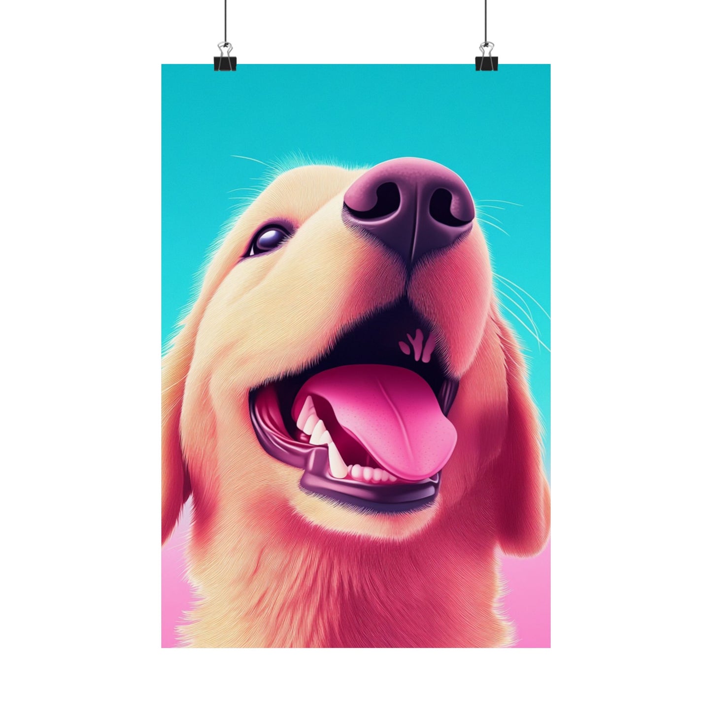 Good Boy - Golden Retriever - Whimsical Animals Series - Matte Vertical Poster - Perfect for Dog Lovers