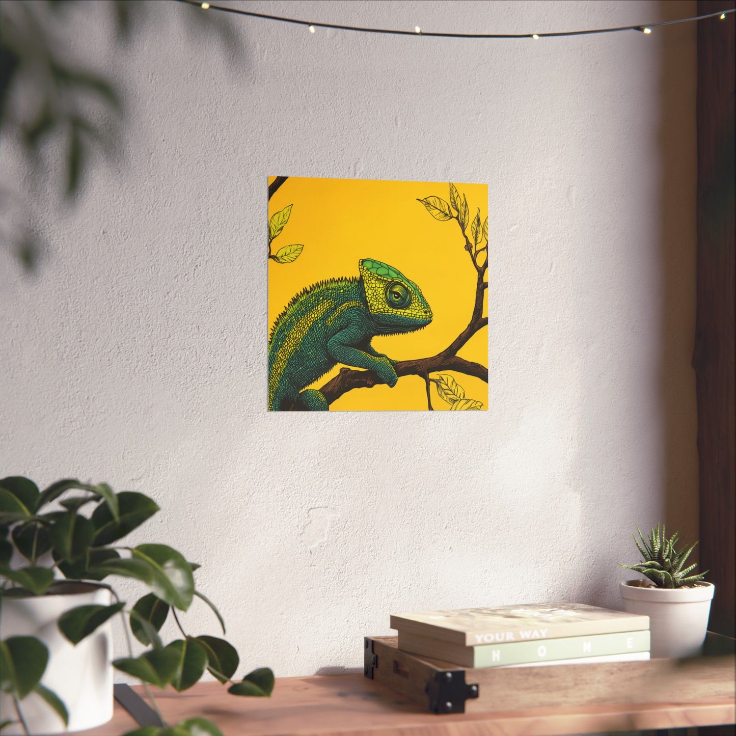I am not Amused - The Candid Chameleon - Whimsical Animals - Fine Art Print - Vertical Poster - Bohemian Wall Art