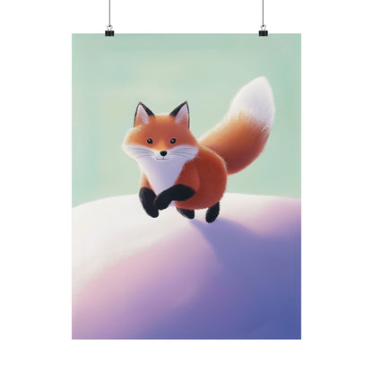 Playful Fox  - Whimsical Animals Wall Art - Cute Animal Posters -  Love Foxes - Vertical Poster