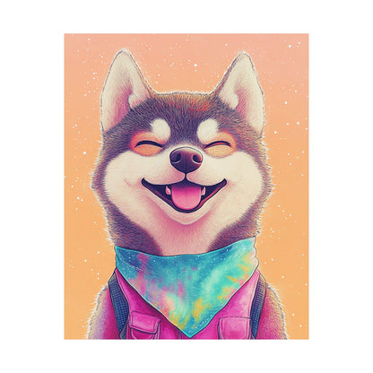 Shiba Inu So Happy - Matte Vertical Poster - Brighten Your Space with Joy - Love Dogs - Wall Art