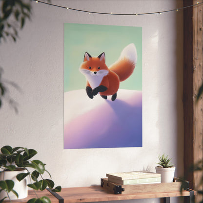 Playful Fox  - Whimsical Animals Wall Art - Cute Animal Posters -  Love Foxes - Vertical Poster