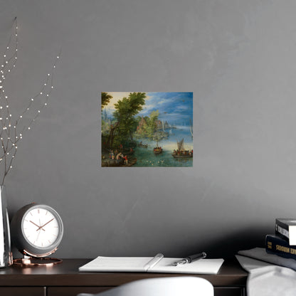 River Landscape Scene - Dutch Golden Age - Vintage Fine Art Print