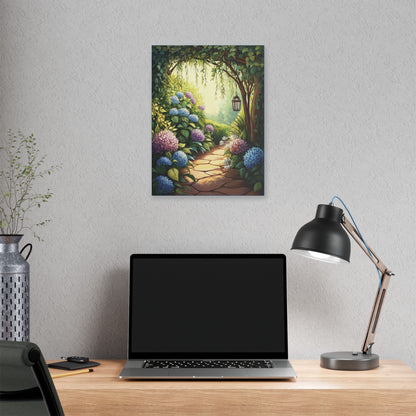 Hydrangea Courtyard - Secret Garden Series - Fine Art Print on Canvas