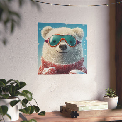 Chill Polar Bear Winter Poster - Cozy & Joyful -  Wall Art & Home Décor