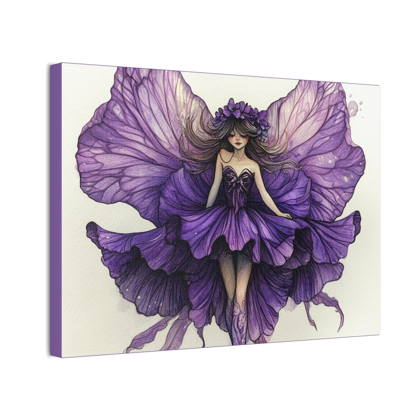 A Violet Affair - Fairies & Flowers Collection - Wall Art - on Canvas