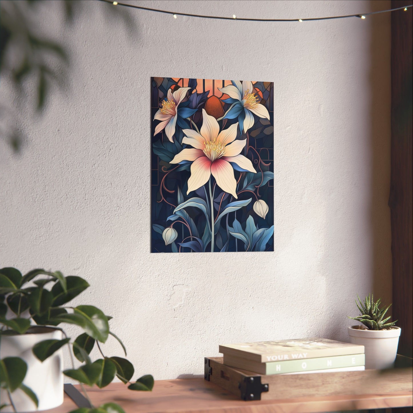 Sunlit Blossoms Fine Art Print - Floral Matte Vertical Posters - Elegant Home Décor