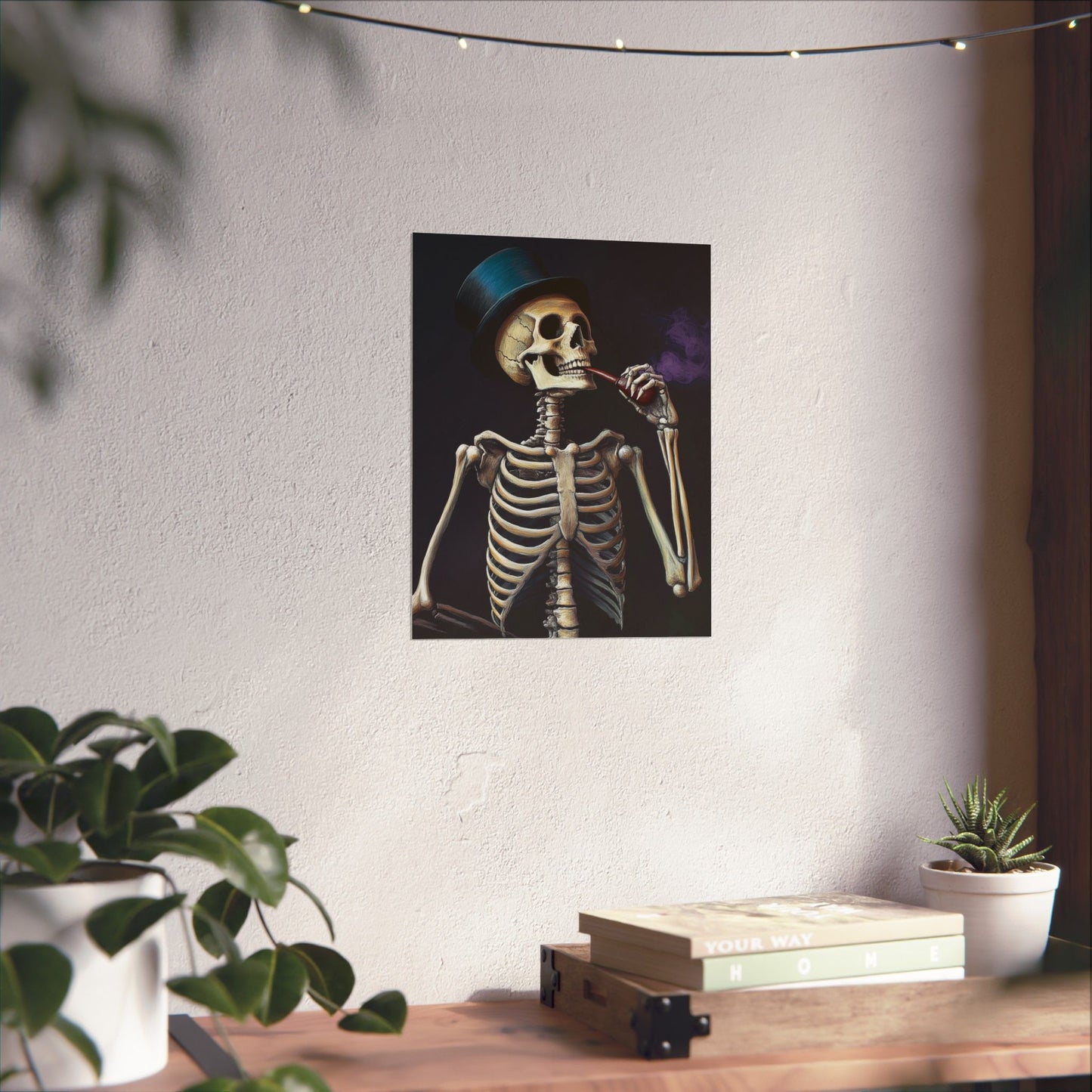 Dapper Skeleton Portrait Poster - Gothic Posters - Vertical Poster - Perfect for Halloween Party Décor