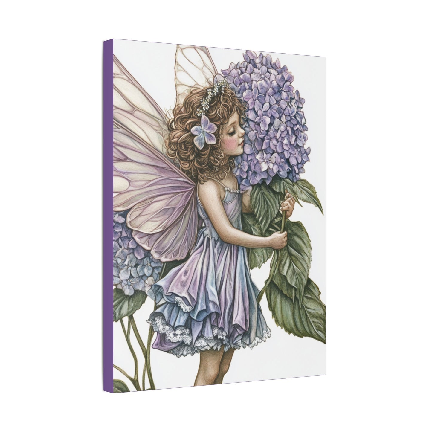 Purple Hydrangea - Flowers & Fairies Collection - Fine Art Print on Canvas