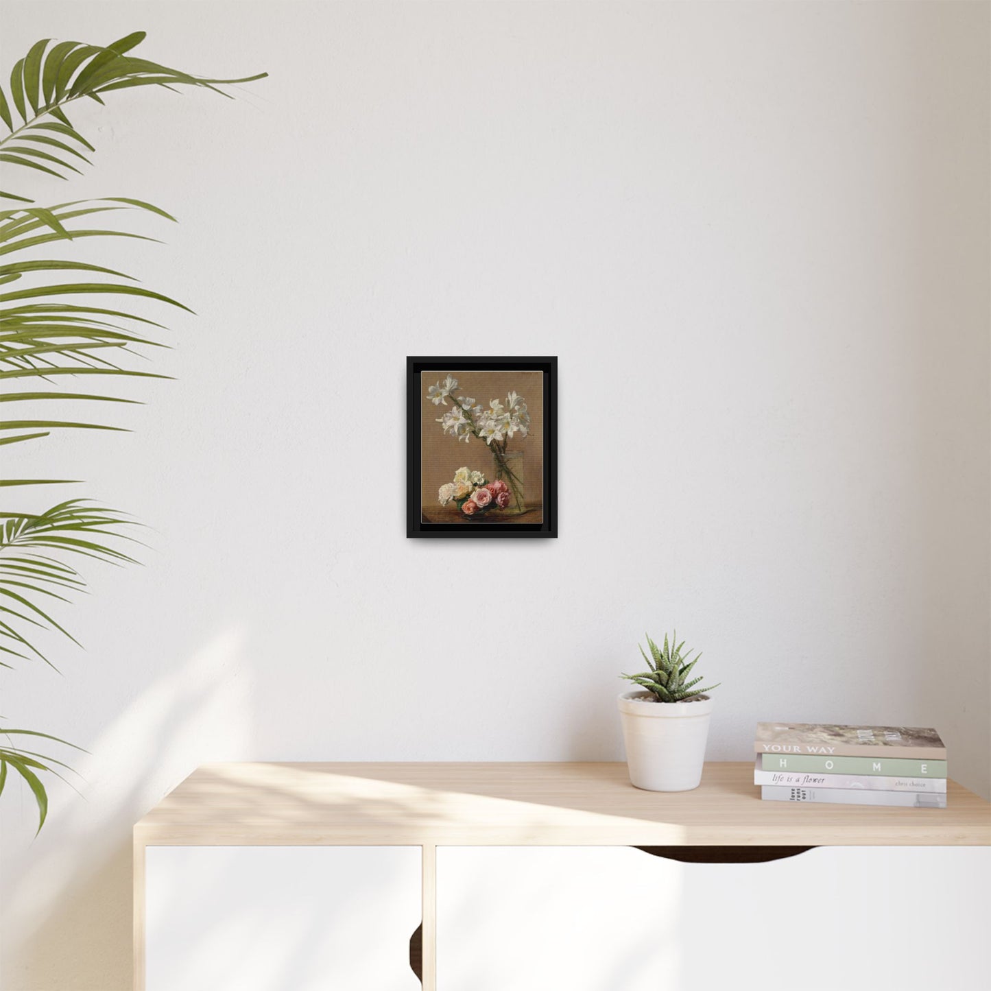 Henri Fantin-Latour : Roses and Lilies (1888) - Giclee Fine Art Print - Museum Collection Framed Canvas Print