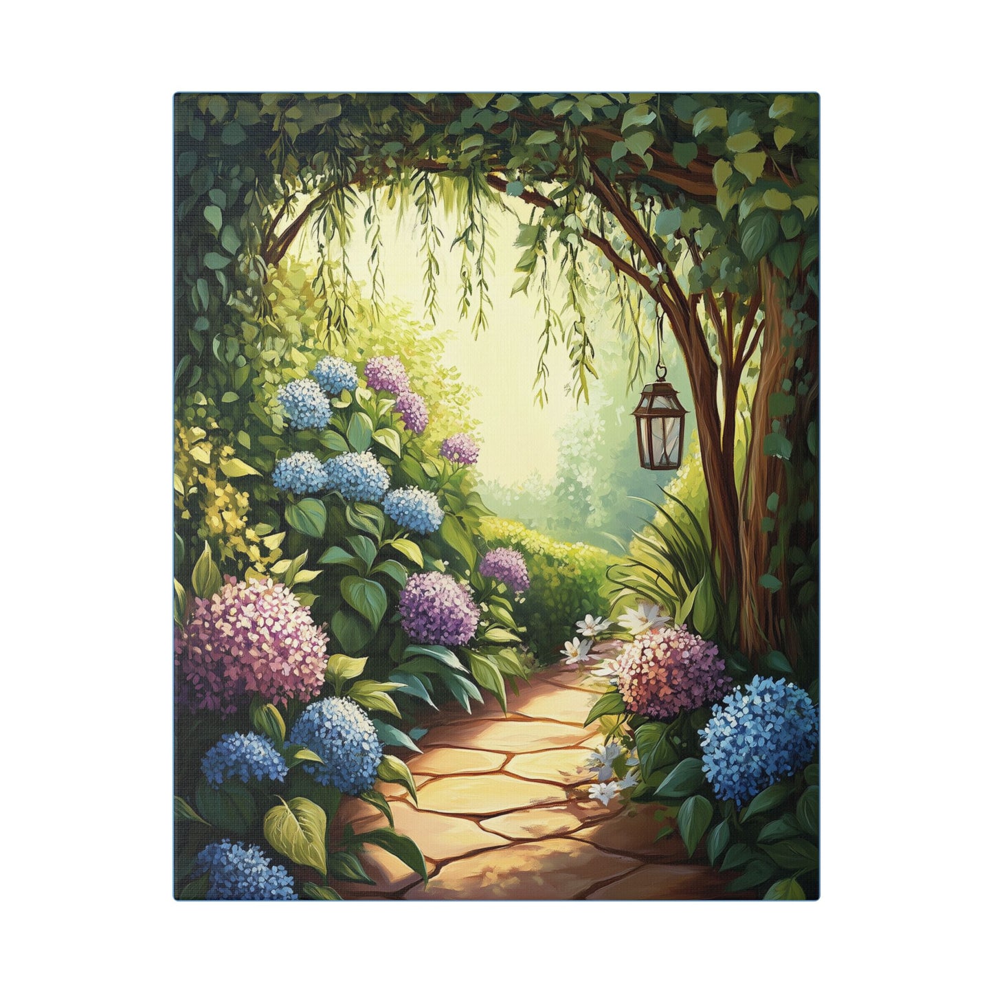 Hydrangea Courtyard - Secret Garden Series - Fine Art Print on Canvas
