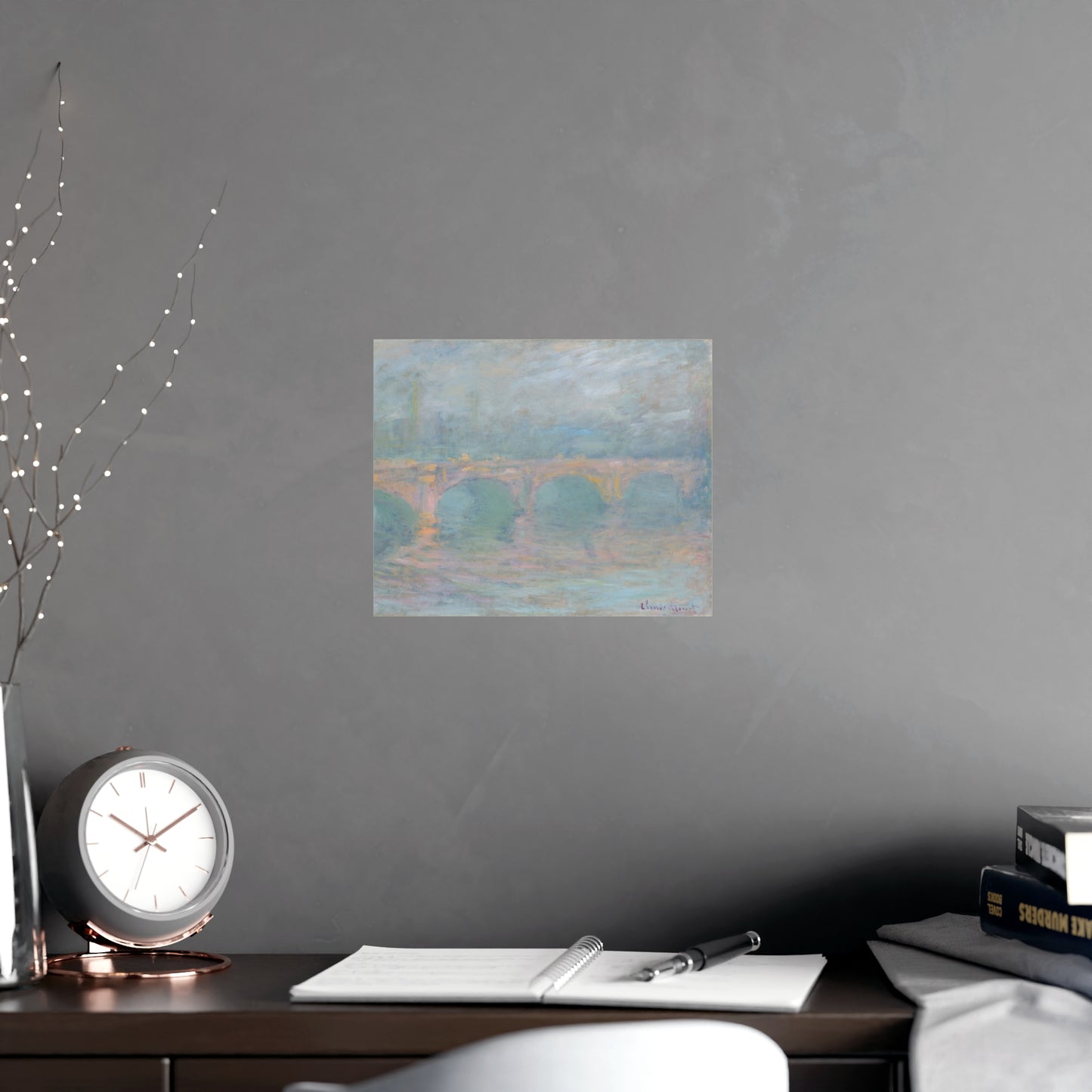 Waterloo Bridge London at Sunset - Monet Fine Art Poster