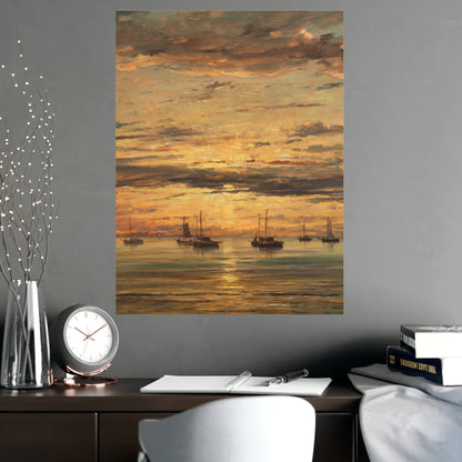 Sunset at Scheveningen - Dutch Maritime Fine Art Poster