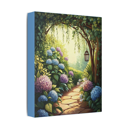 Hydrangea Courtyard - Secret Garden Series - Fine Art Print on Canvas