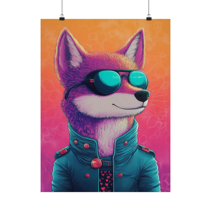 Fetching Fox - Whimsical Animals Art Poster Series - Trendy Wall Art - Vibrant Art Prints - Funny Animal Portrait Style Posters