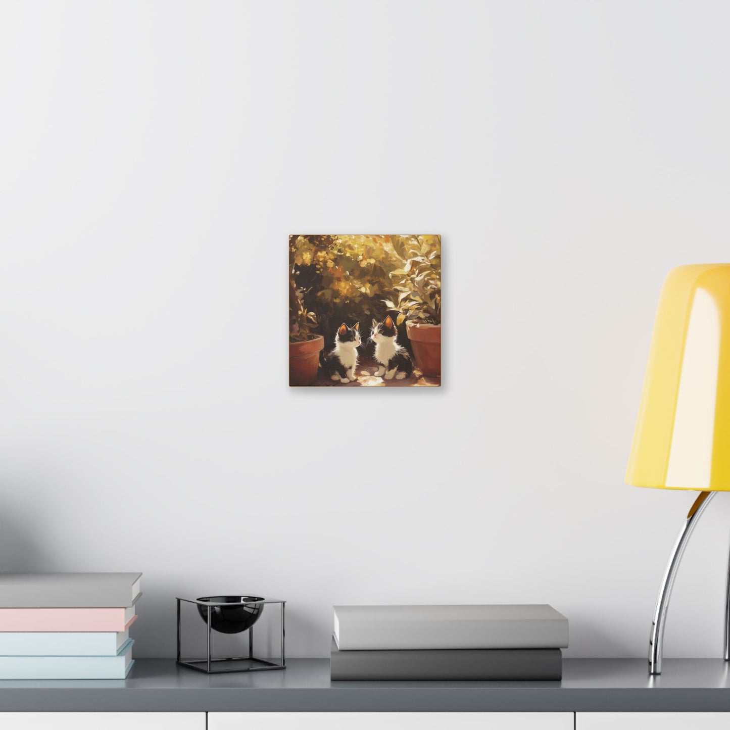 Kittens Conspire  - Garden Friends Series - Fine Art Print on Canvas