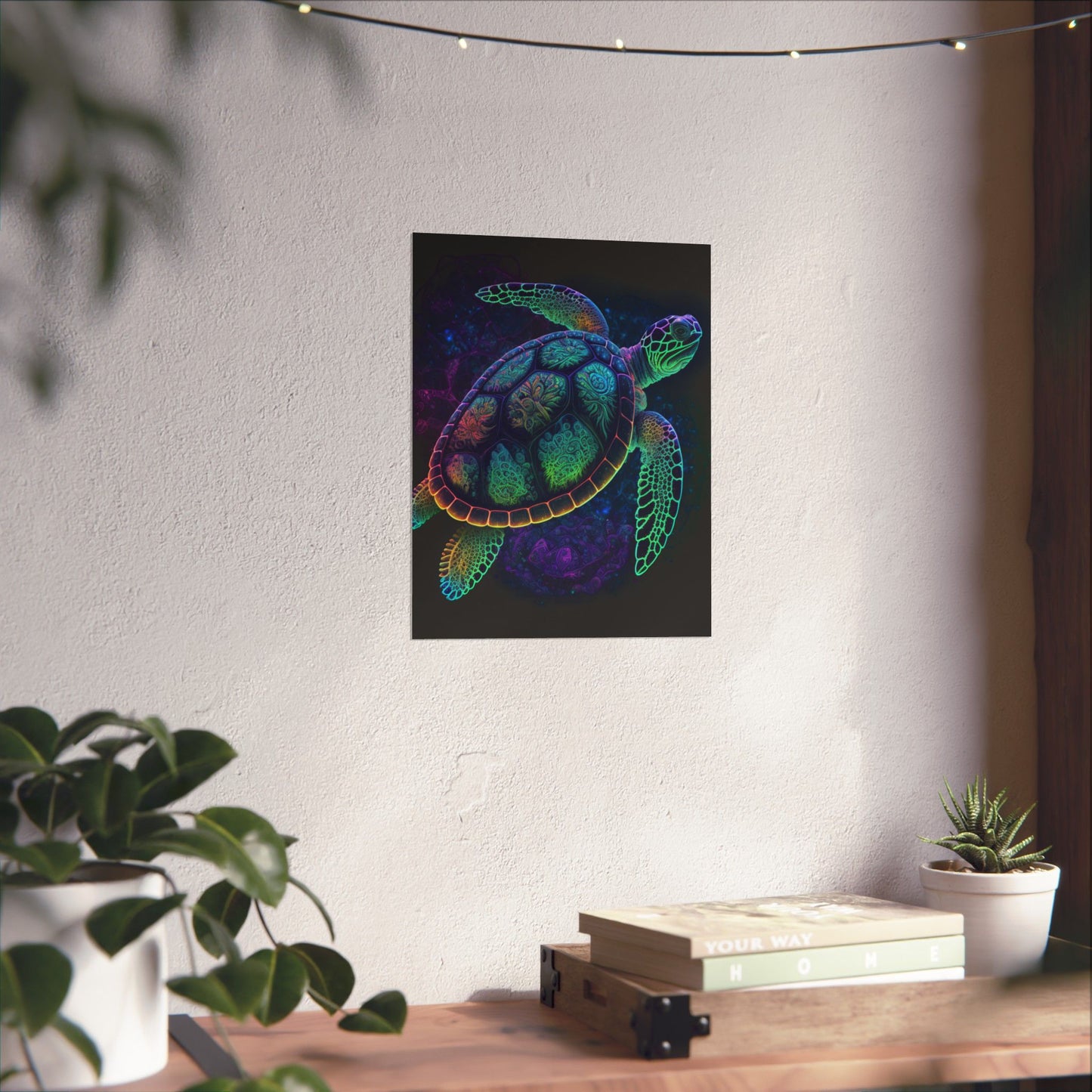 Trippy Turtle - Nautical Fine Art Print - Matte Vertical Poster - Ocean Art for Beach Lovers