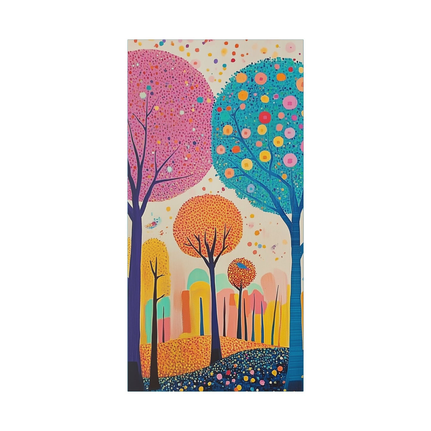 Happy Polka Dot Trees - Delight in Nature Series - Fine Art Print on Canvas